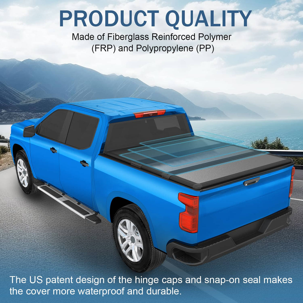 Solidspare Hard Tri-Fold Tonneau Cover For 1999-2014 Silverado Sierra 1500 2500HD 8 Ft Bed