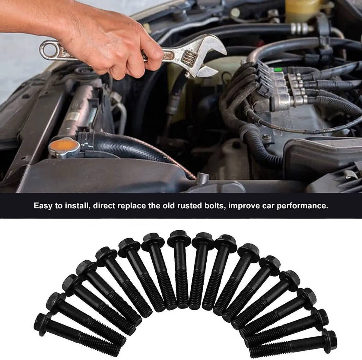 Solidspare 16Pcs Manifold Bolt Kit For 1994-2003 Ford F250 F350 7.3L Powerstroke Diese