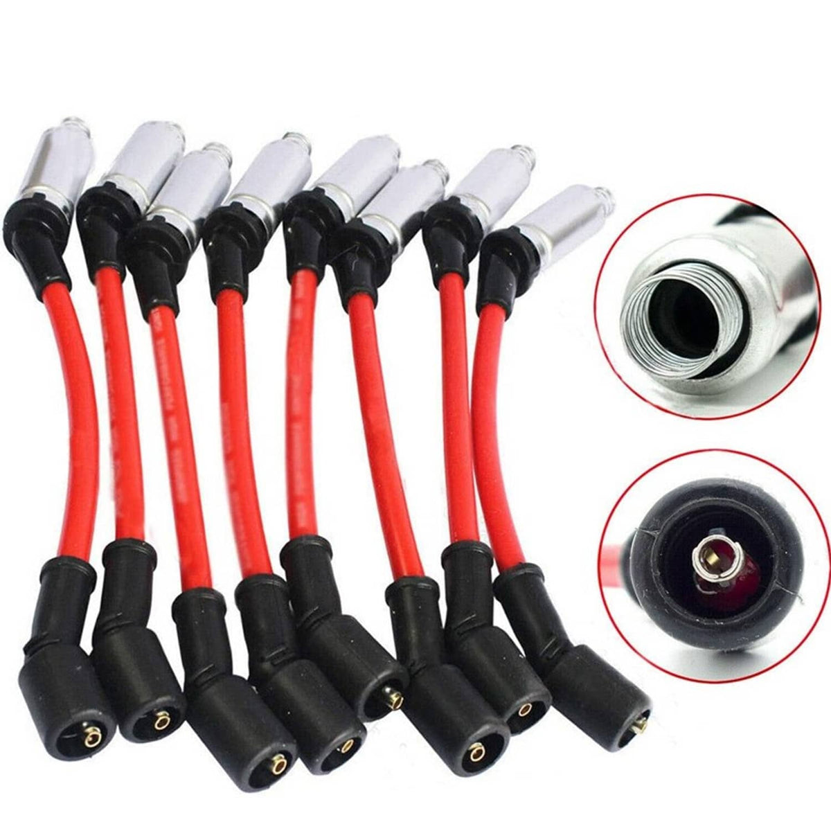 Solidspare 8Pcs 48322 Spark Plug Wires Kit For 1999-2006 CHEVY GMC LS1 VORTEC 4.8 5.3 6.0L