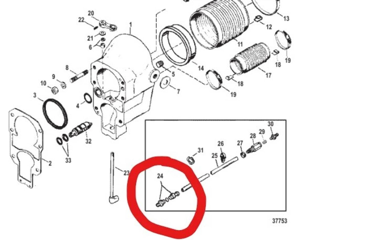 Solid Spare NEW REPLACEMENT QUICKSILVER 22-815956A1 Speedometer Coupling Connector KIT Alpha