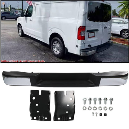 Solidspare Rear Bumper Assembly For Nissan NV1500 NV2500 NV3500 2012-2021 W/O Sensor Chrome