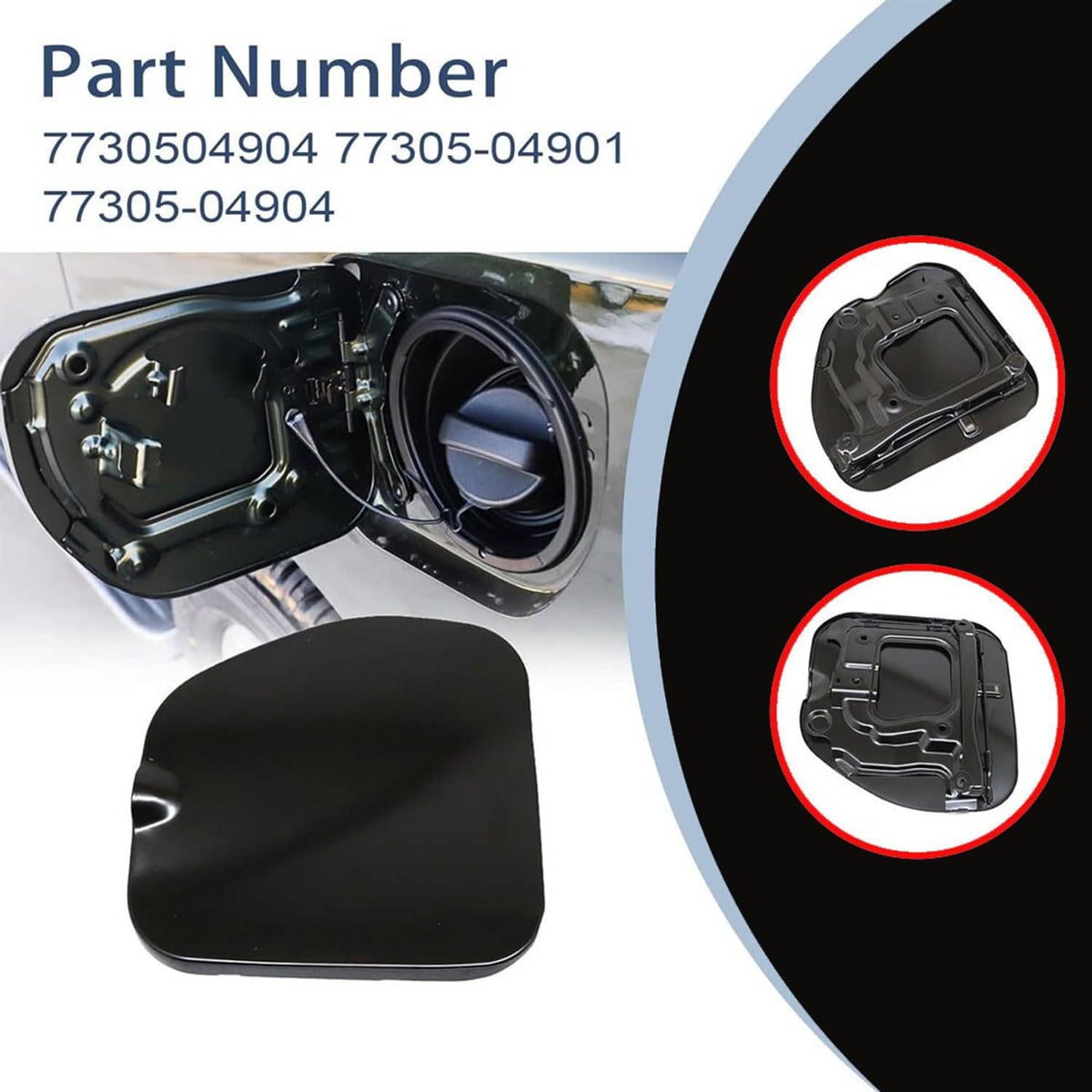 Solidspare Fuel Gas Door Cap 77305-04904 For 2005-2015 Toyota Tacoma Double Cab Short Bed