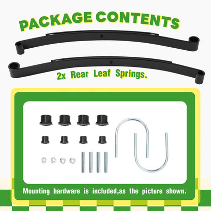 Solidspare Rear 2 Leaf Spring Kit W/Bushing & Sleeves For Golf Carts EZGO RXV 2008-UP