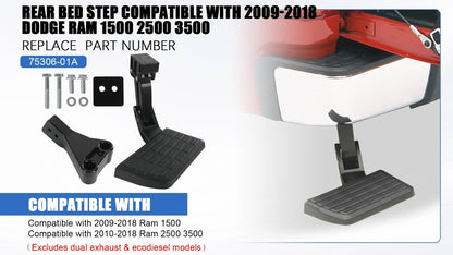 Solidspare Rear Tailgate Bed Side Step Retractable Bumper Step For Dodge Ram 1500 2500 3500