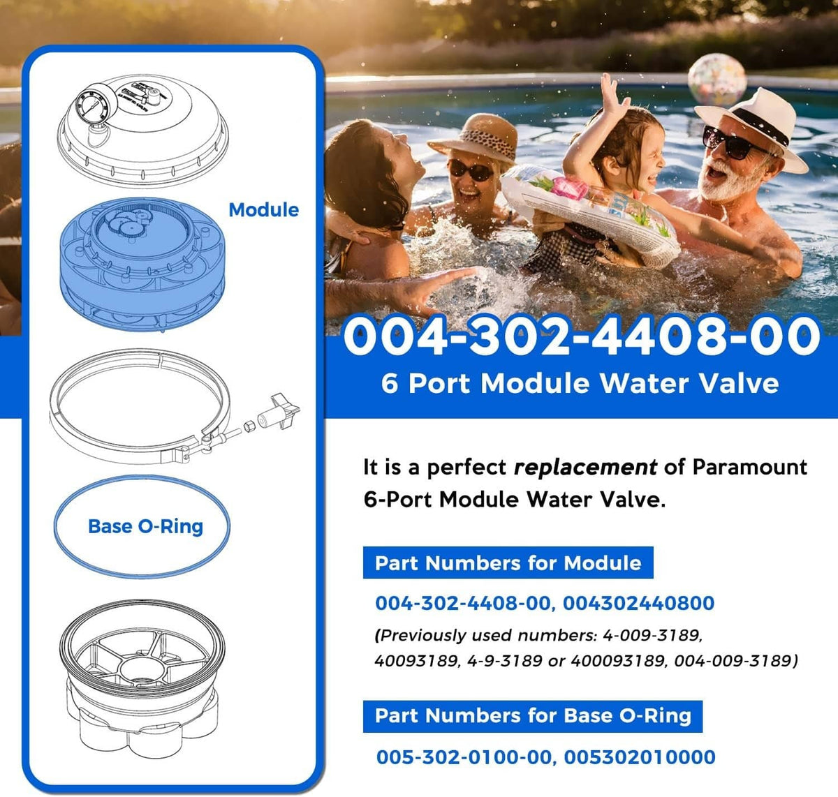 Solidspare 6-Port Module with Valve Shell O-Ring for Paramount Water Valve 004-302-4408-00