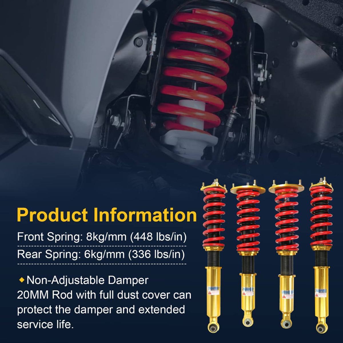 Solidspare Coilovers Kits For 2006-2012 Lexus IS350 IS250 Shock Absorbers Struts Adj Height