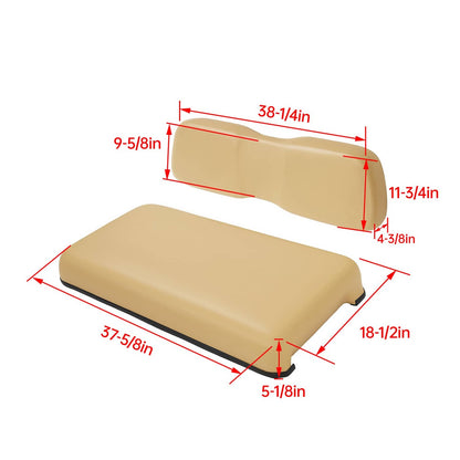 Solidspare Front Seat Assembly Bottom&Back Cushion For Club Car DS 2000.5-UP Tan Golf Cart