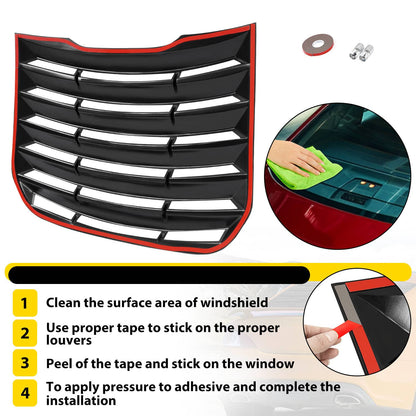 Solid Spare Matte Black Rear Window Louver Sun Shade Cover W/Tape For Ford Fusion 2013-2020