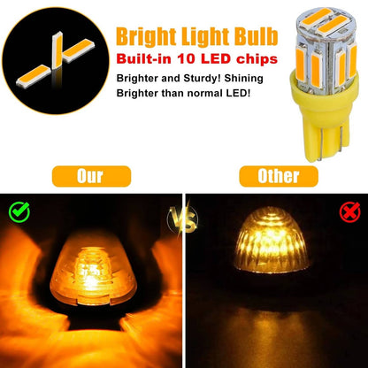 Solid Spare 5Pcs For Ford F-250 F-350 F450 Super Duty Smoke LED Cab Roof Lights Marker Amber
