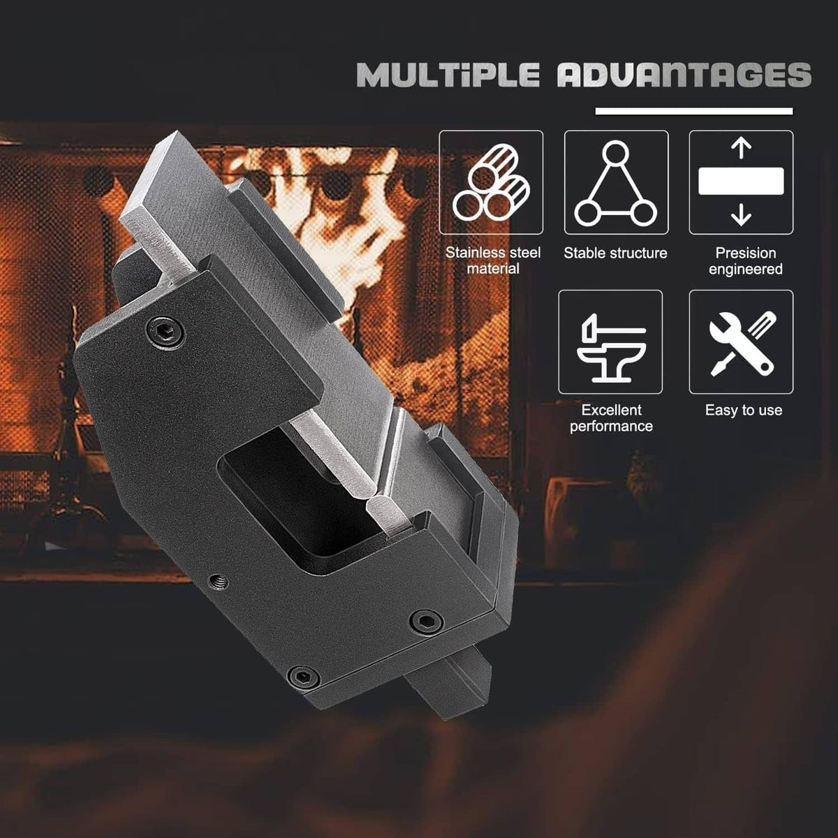 Solidspare 5Pcs Blacksmith G2 Guillotine Tool, Blacksmith Slash Fullering Tool w/Flat Dies
