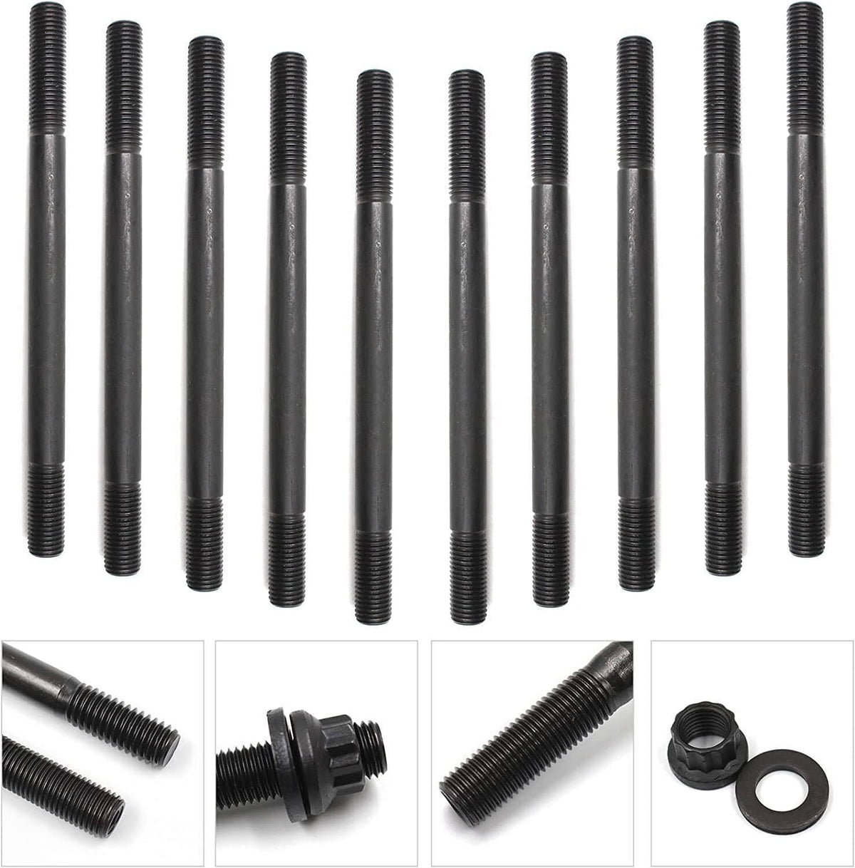 Solidspare New Black Cylinder Head Studs Kit for Acura Integra GSR B18C1 B18C5 1994‑2001