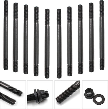 Solidspare New Black Cylinder Head Studs Kit for Acura Integra GSR B18C1 B18C5 1994‑2001
