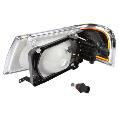 Solid Spare Headlight&Corner Light For Peterbilt 375 385 w/Wire Harness&Bulb Passenger Side