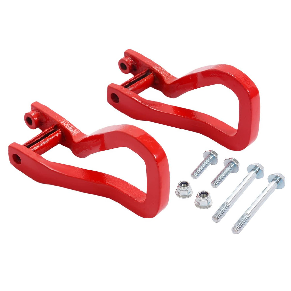 Solid Spare For GMC Sierra 1500 2019-2026 Heavy Duty Front Car Tow Hooks w/ Bolts Red