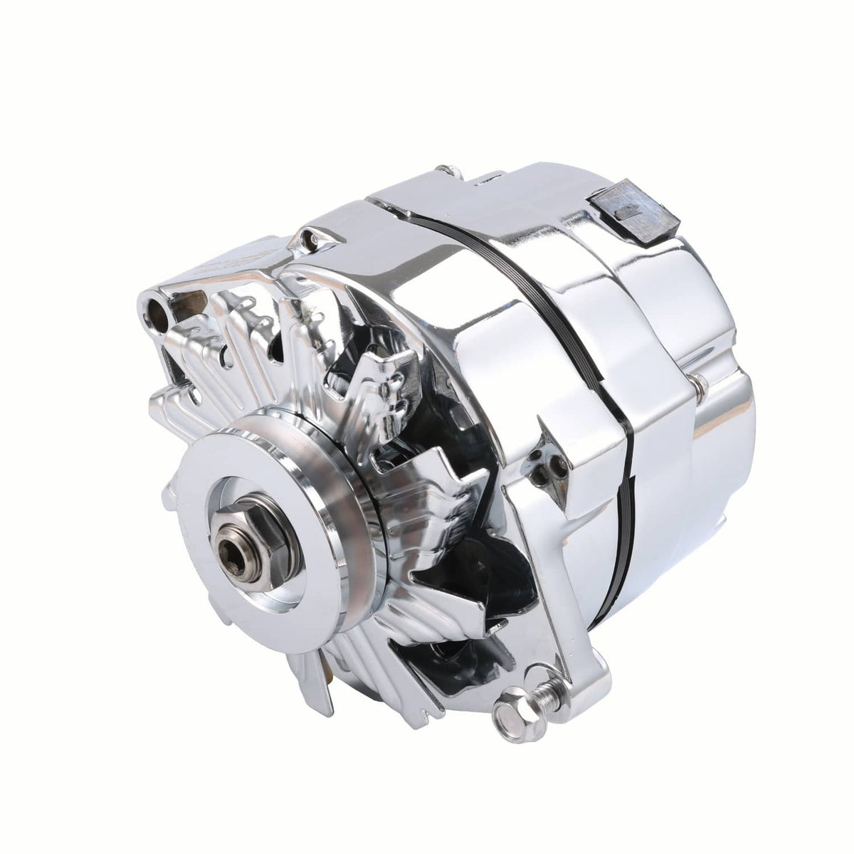 Solidspare Chrome Alternator For SBC BBC Chevy GM 1 Wire Street Rod-High Output ADR0335-C