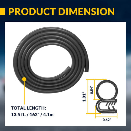 Solidspare 2 Pack R60-6001-650 Door Seal Weatherstrip 13ft for Peterbilt 377 359 370 380