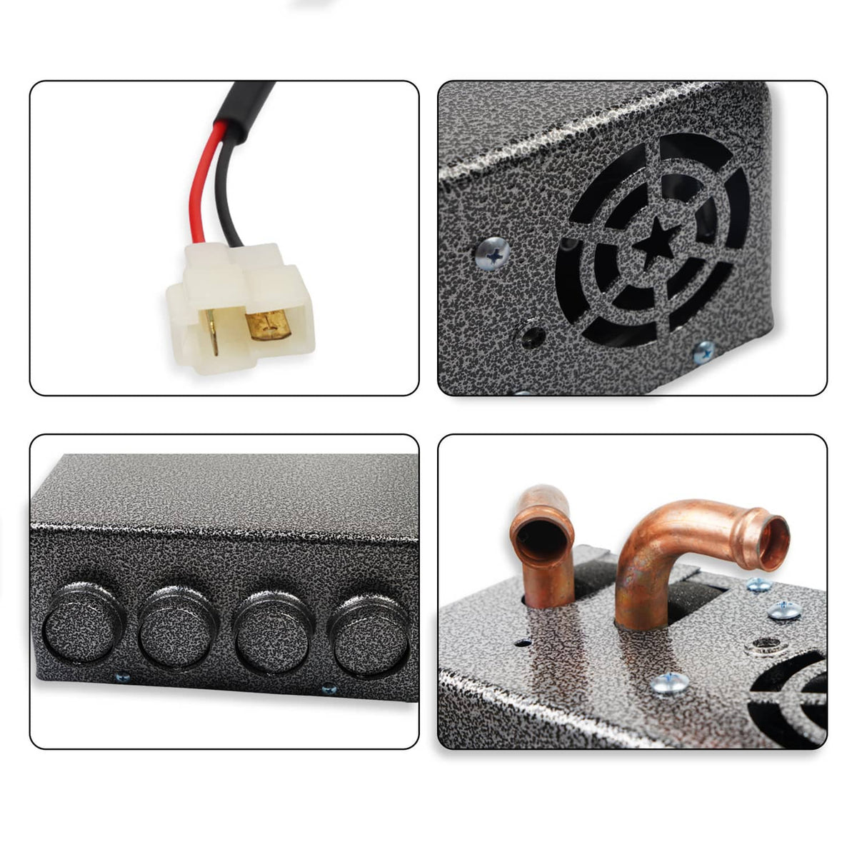 Solidspare Universal 12 VOLT Underdash Heater Heat w/ Speed Switch for Car or Truck 4 port