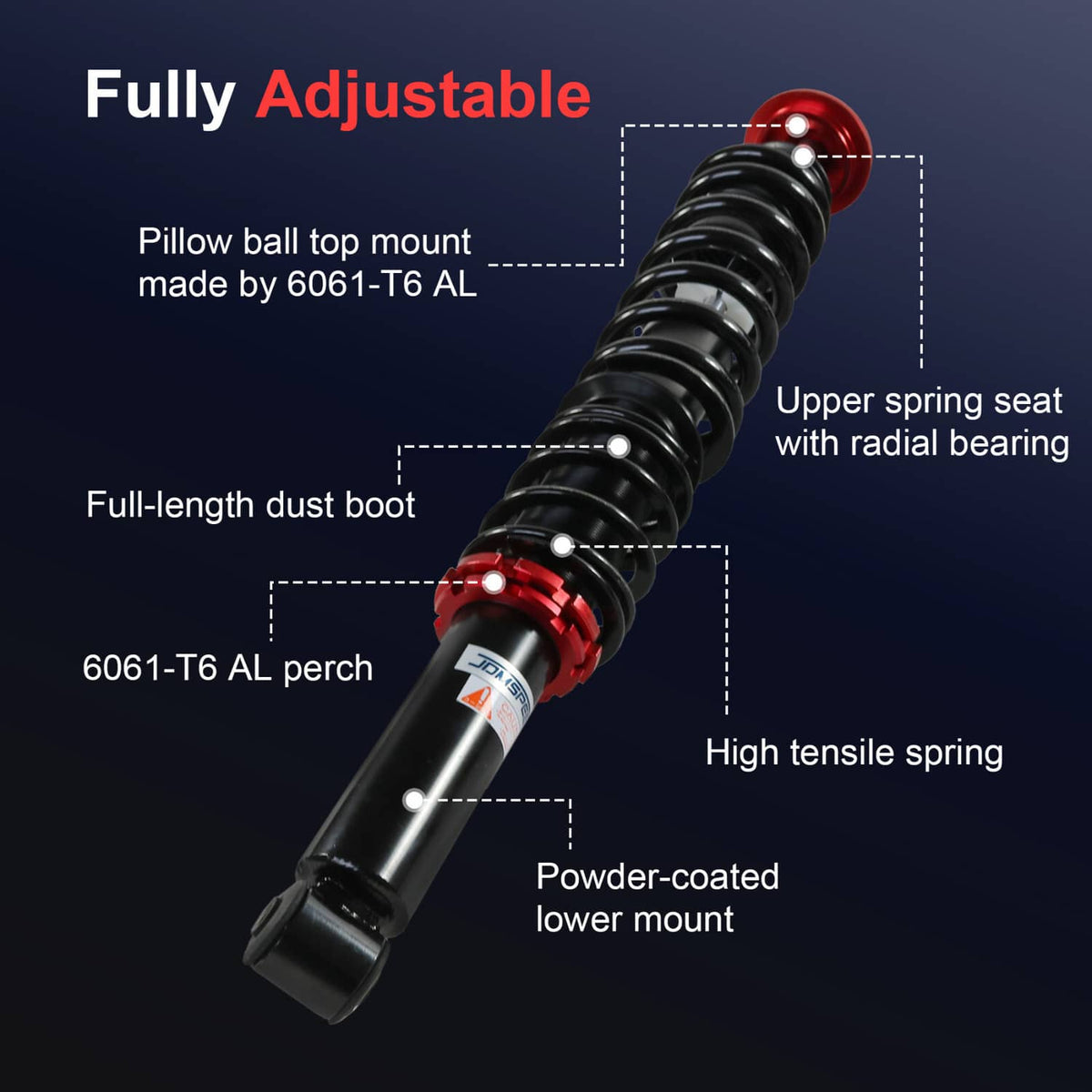 Solidspare Coilover Kits For VW MK2 MK3 GOLF & JETTA Coil Spring Struts Adjustable Height