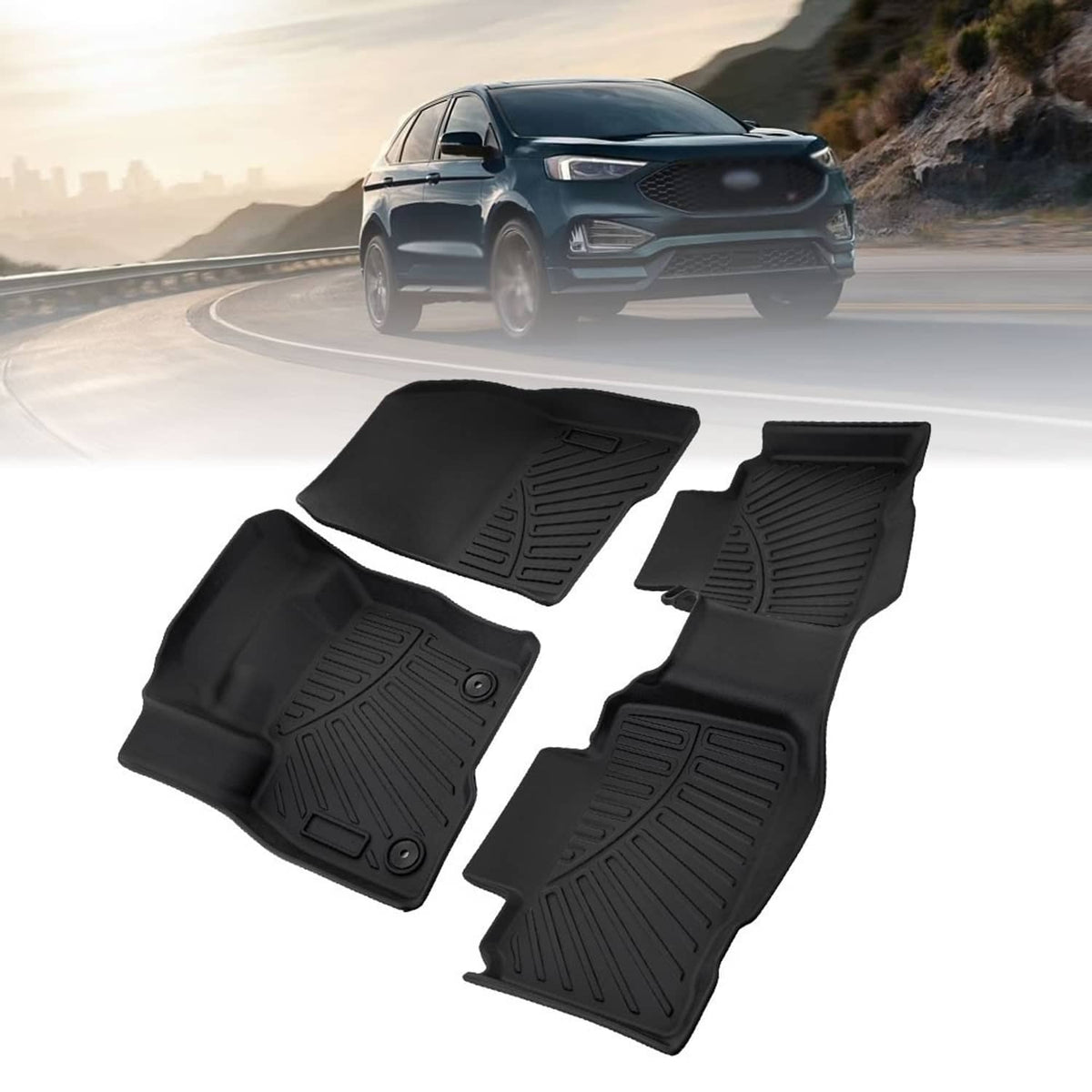 Solidspare 3Pcs Floor Mats Fits for Ford Edge 2015-2024 2017 2018 2019 2020 2021 2022 2023