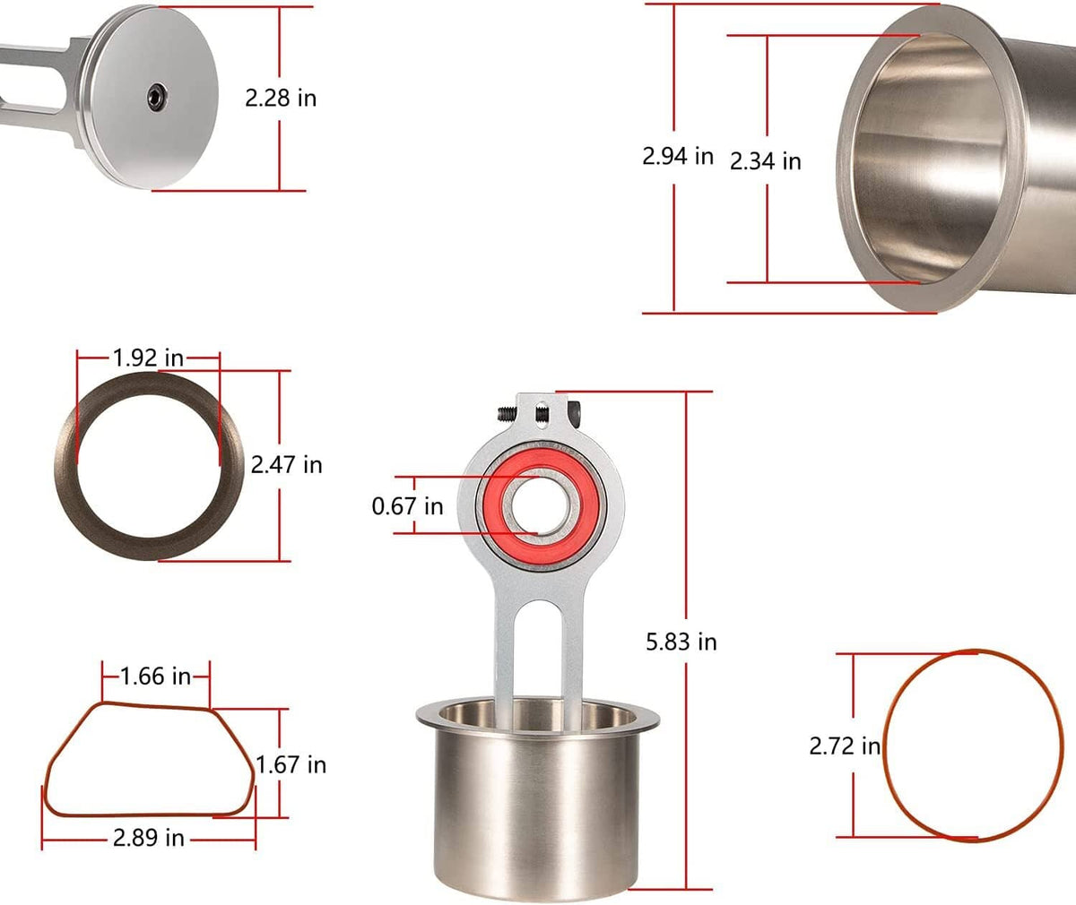 Solid Spare KK-4835 Compressor Piston Kit - Connecting Rod Replacement Kit for Oil Free Pump