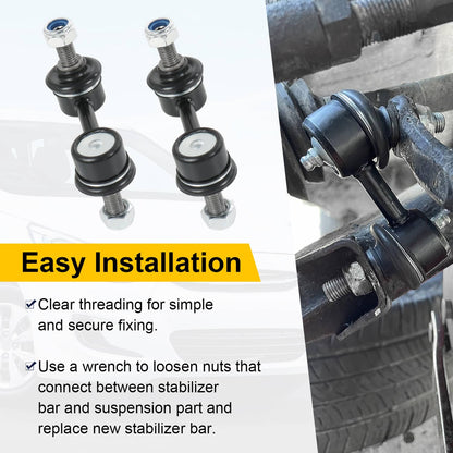 Solidspare 2pcs Front Sway Bar End Links Set Fit For 2002-2016 Subaru Impreza Sedan