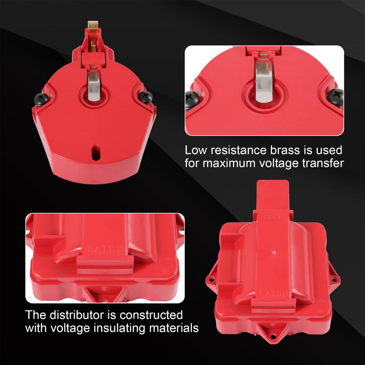 Solidspare Red HEI Large Distributor Cap Rotor Kit FOR CHEVY GM SBC BBC 305 327 350 396 454