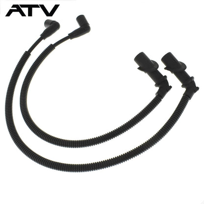 Solidspare ATV 2×Ignition Coil Spark Plug Caps & Wires For Polaris Ranger 700 RZR