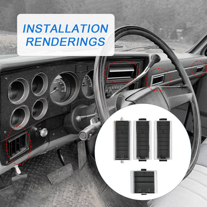 Solidspare FOR 1981 1982 1983 1984 1985 1986 1987 CHEVY GMC TRUCK A/C DASH VENT SET 4 PCS