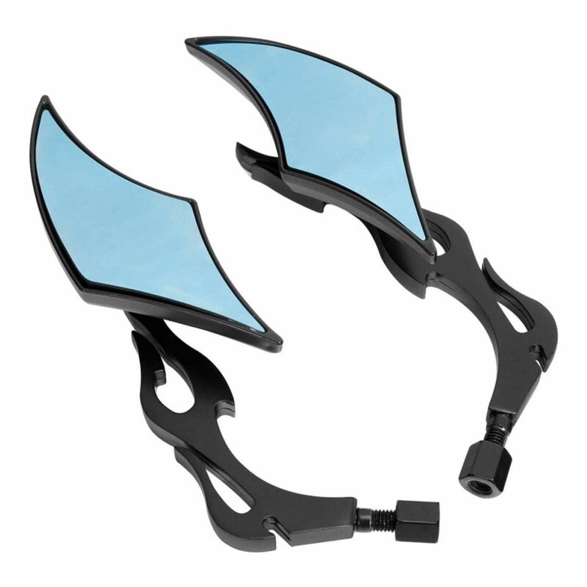 Solidspare 8mm 10mm Black Rear View Mirrors For Harley Cruiser Chopper Bobber Motorcycle