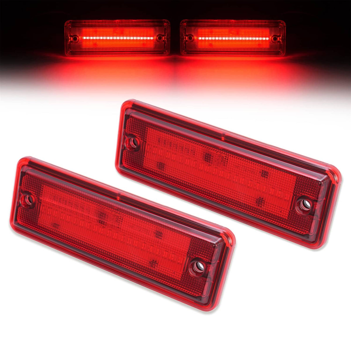 Solid Spare LED Rear Side Marker Parking Lights For El Camino & Caballero & Malibu 1978-1987