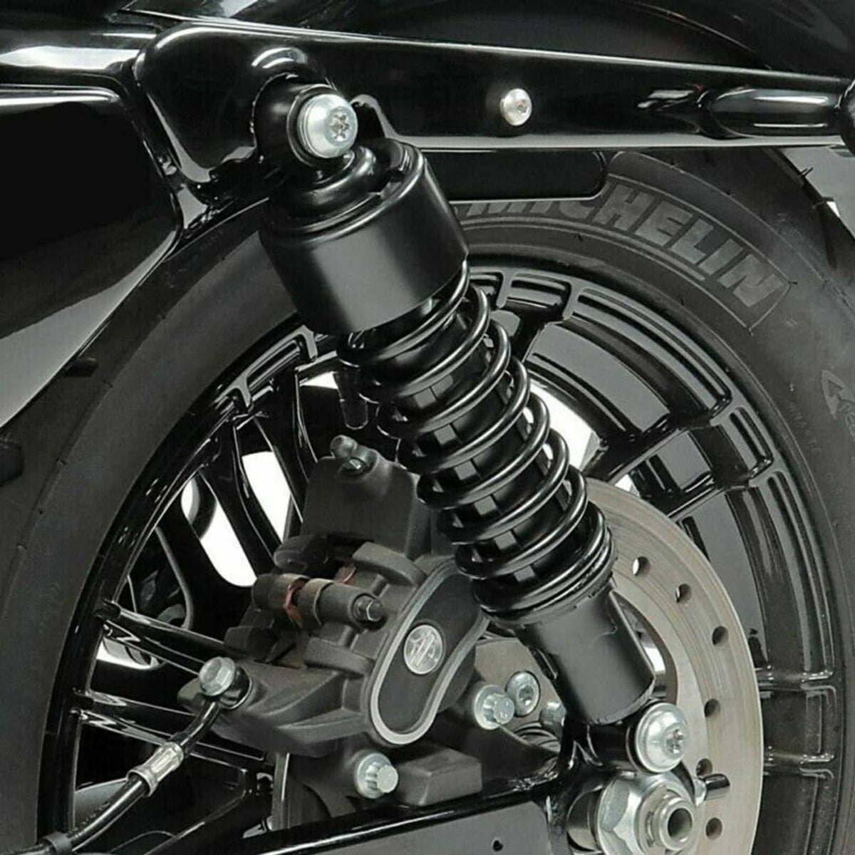 Solidspare Black 11.75" Rear Shocks For Harley Sportster FXR Super Glide Iron XL883 XL1200