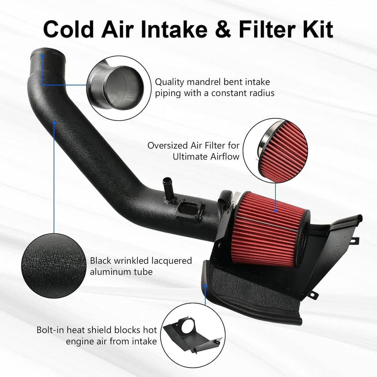 Solidspare NEW Cold Air Intake System For 12-15 BMW 335i/14-16 435i M235i /16 M2 N55 Turbo