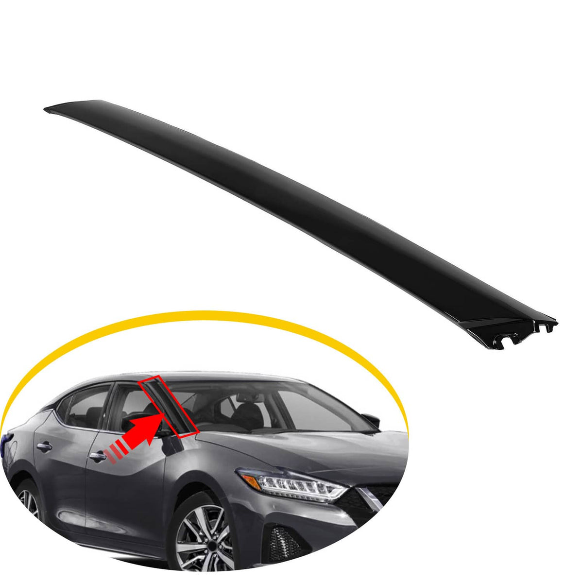 Solid Spare For Nissan Maxima 2016-2020 Front Windshield A Pillar Molding Trim Passenger RH