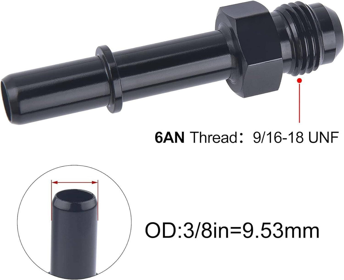 Solidspare 20FT 6AN 3/8" E85 PTFE LS Swap EFI Fuel Line Fitting Nylon Braided Fuel Kit