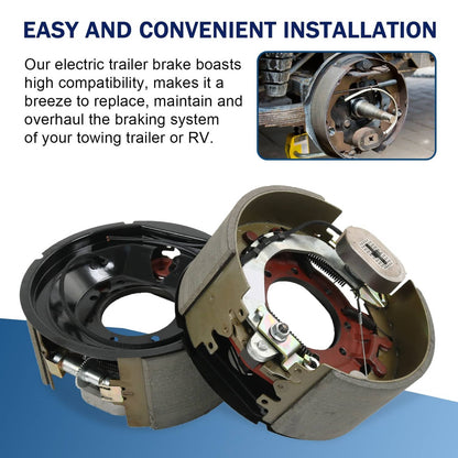 Solidspare NEW 4pcs 12-1/4x5" 12K 15K Electric Backing Plate Trailer Brake Fits Dexter 5"