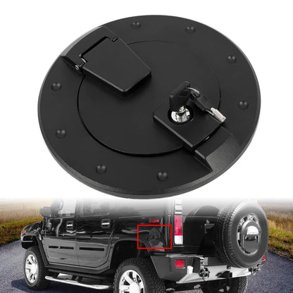 Solid Spare For Hummer H2 2003-2009 Locking Fuel Door Gas Tank Cap Cover ALUMINUM Black New