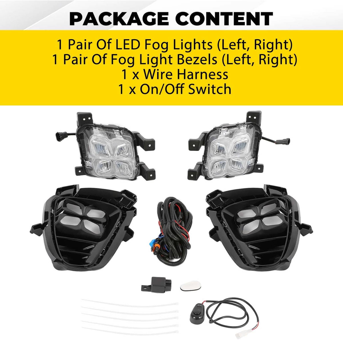 Solid Spare LED Fog Lights DRL Daytime Running Driving Lamps For Kia Sorento 2019-2020 LH+RH