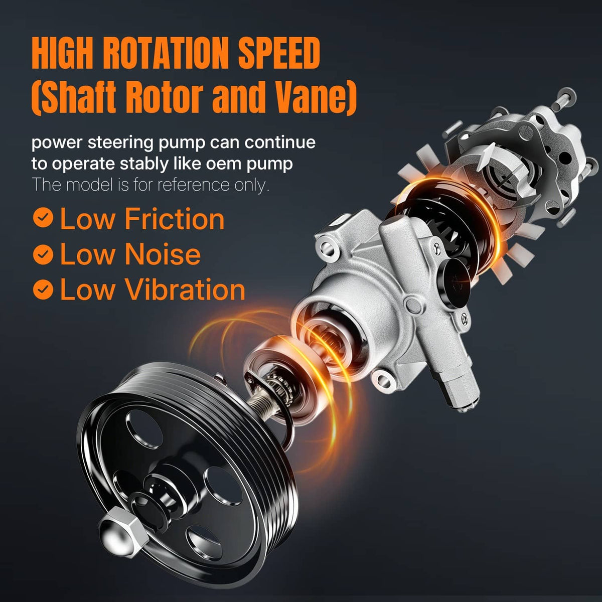 Solidspare Power Steering Pump Fits for Ram 1500 2011-2012 5.7L V8 68069903AB 68069903AC