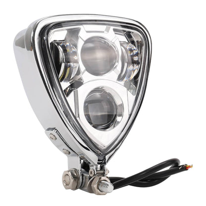 Solidspare Triangle Motorcycle Headlight Head lamp for Harley Motorcycle Chopper Cafe Racer