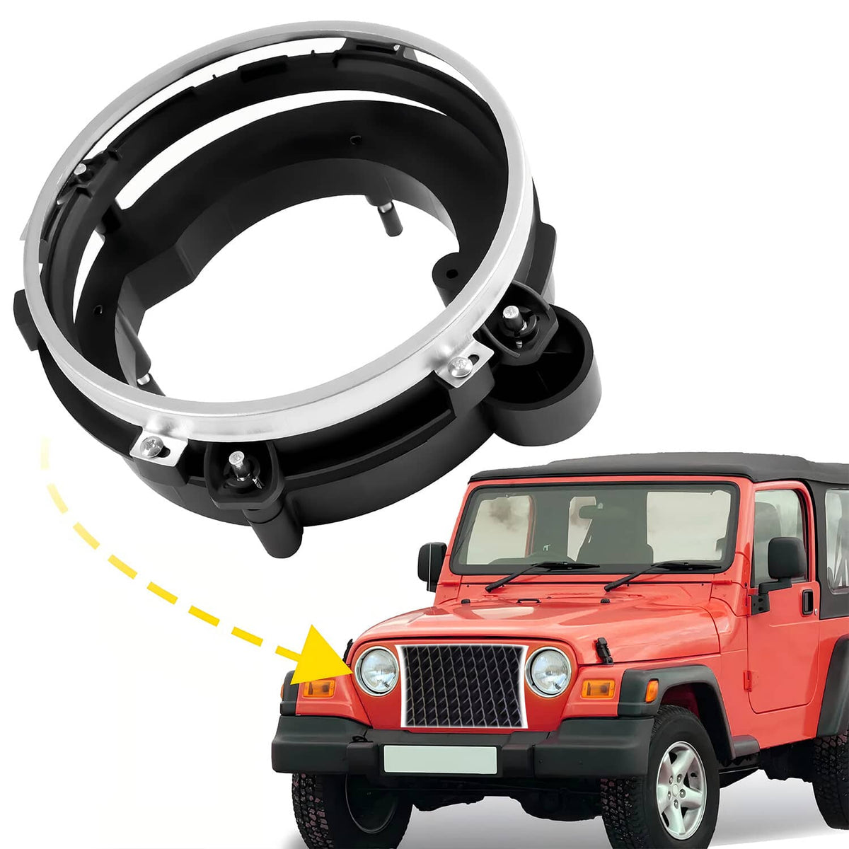 Solid Spare Headlight HeadLamp Bulb Mount Bracket Bucket Front Right For 97-06 Jeep Wrangler