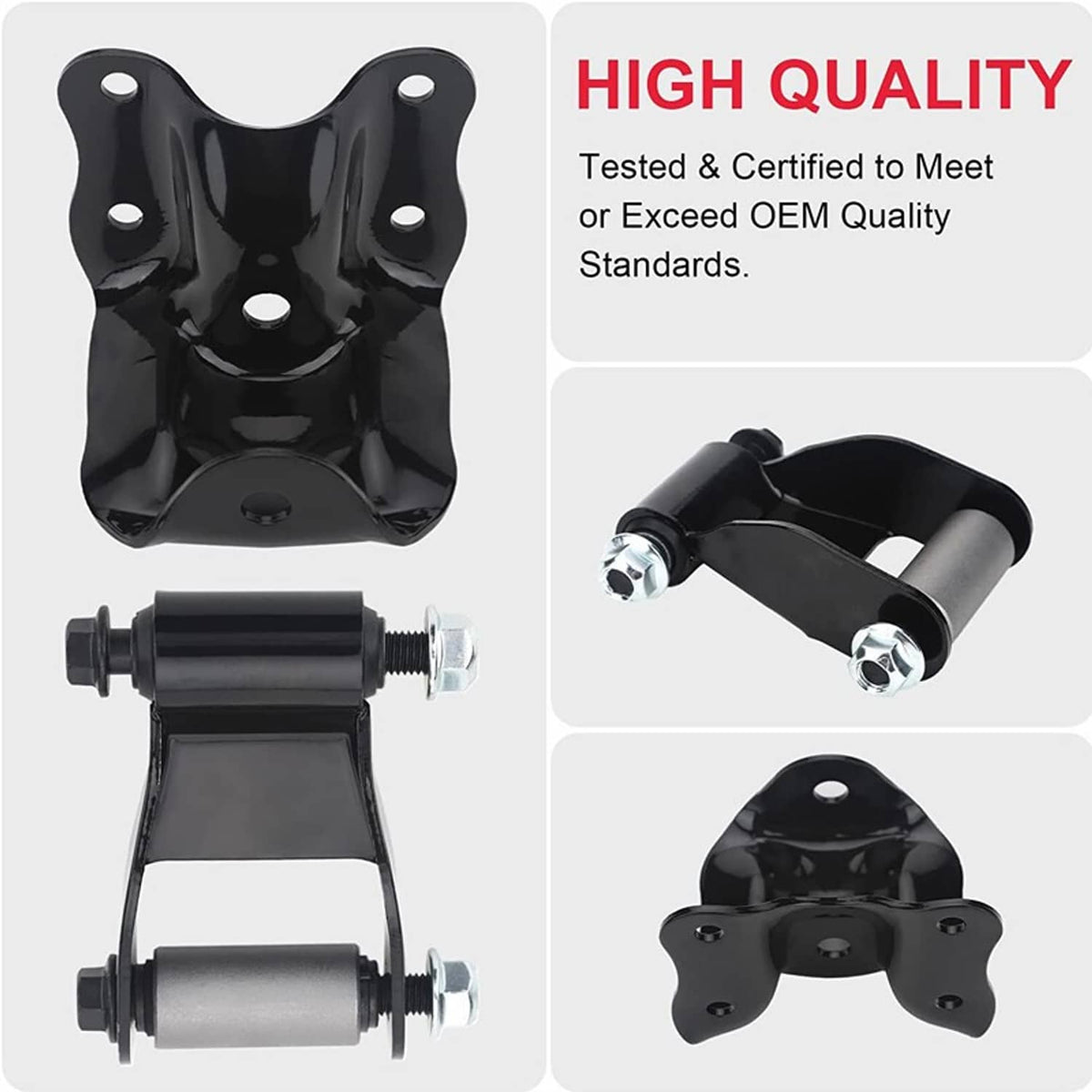 Solidspare 2Pcs Rear Leaf Spring Rear Hanger Bracket + Shackle Set for Ford Ranger Mazda