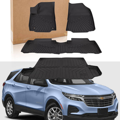 Solidspare Floor Mats & Rear Trunk Cargo Liners For 2018-24 Chevrolet Equinox Anti-Slip TPE