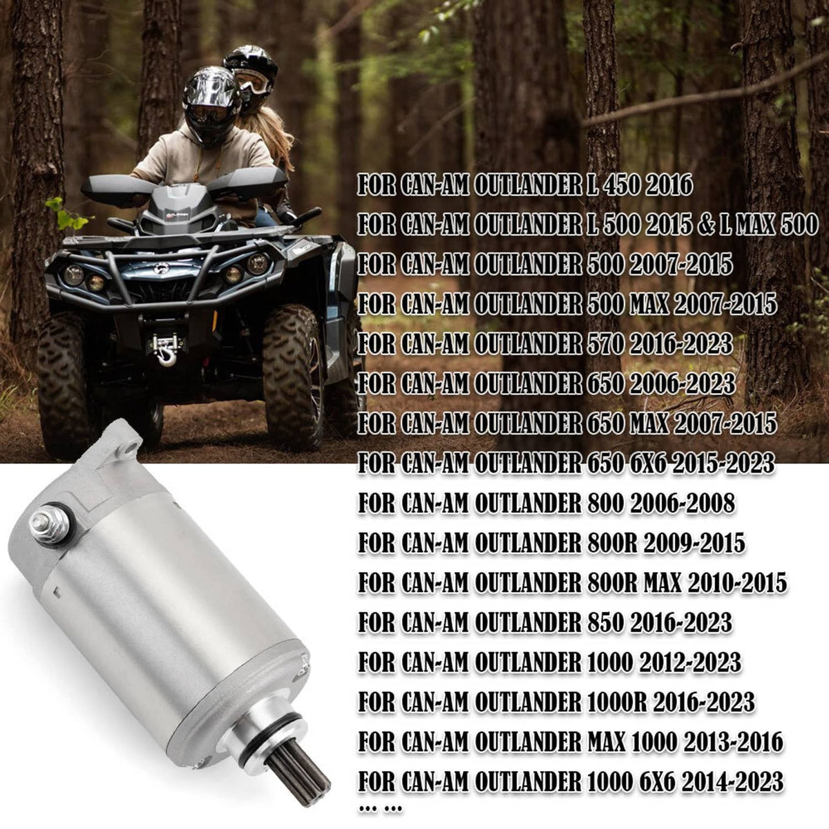 Solidspare Starter for Can-Am Commander Maverick 800 800R 1000 1000R 420684562 420684566