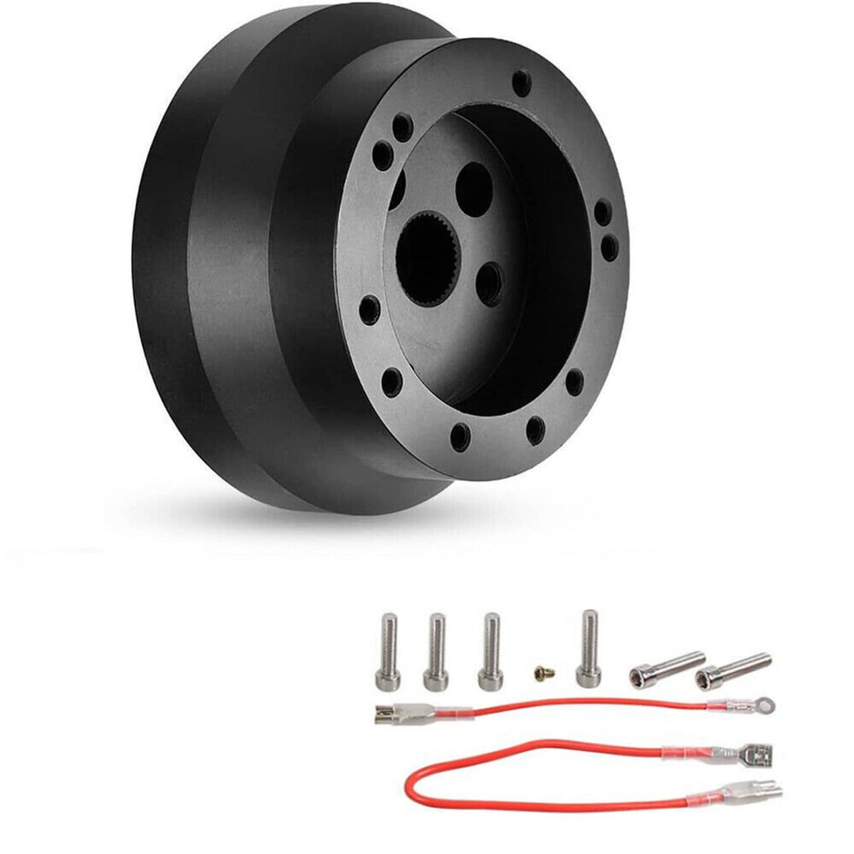 Solidspare 5 & 6 Hole Steering Wheel Short Hub Adapter For Ididit GM Chevy Aluminum Black