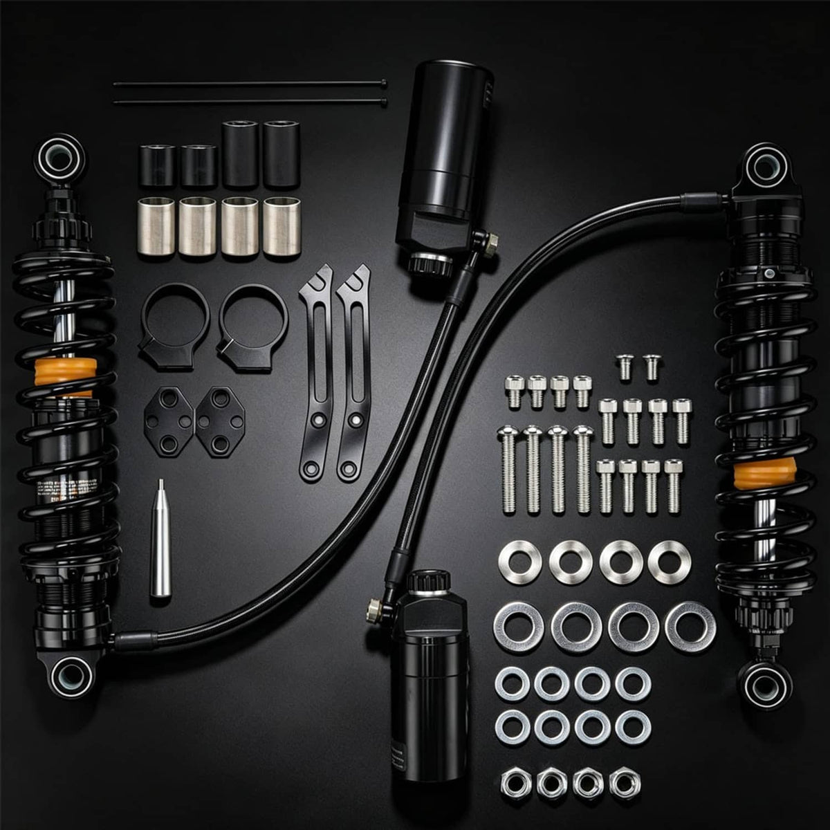 Solidspare Upgraded 13" Remote Reservoir Rear Suspensions Shocks For Harley Touring 14-25