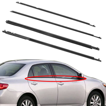 Solidspare 4Pcs Door Window Weatherstrips Belt Seal Moulding Trim For Toyota Corolla 09-12