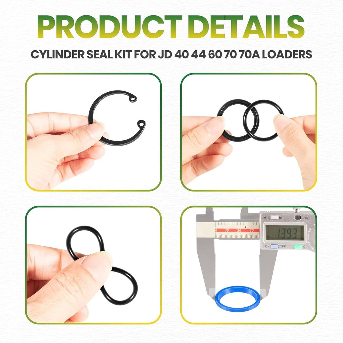 Solidspare AM118391 Cylinder Seal Kit fit for John Deere 40 44 60 70 70A Loader 1-1/2” Bore