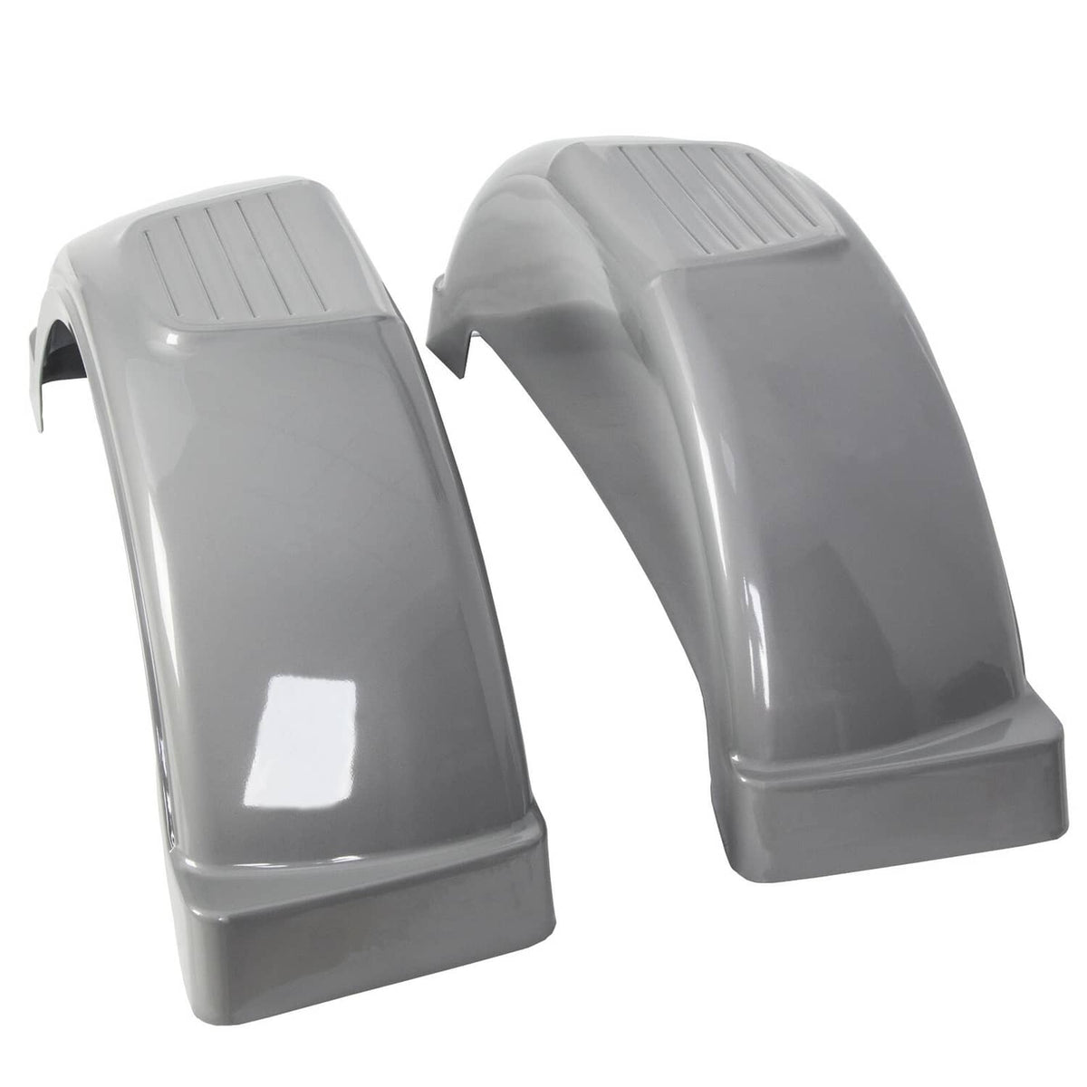 Solidspare For 13" Wheels Tires Skirt Boat Gray Plastic Pair 2 Single Axle Trailer Fenders