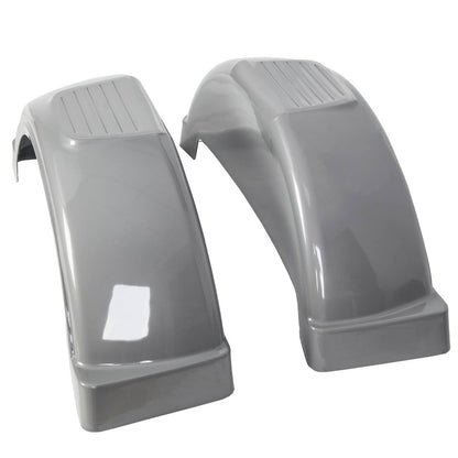 Solidspare For 13" Wheels Tires Skirt Boat Gray Plastic Pair 2 Single Axle Trailer Fenders