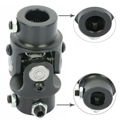 Solidspare New Universal Steering Black Single U-Joint Shaft 3/4" DD X 3/4" DD